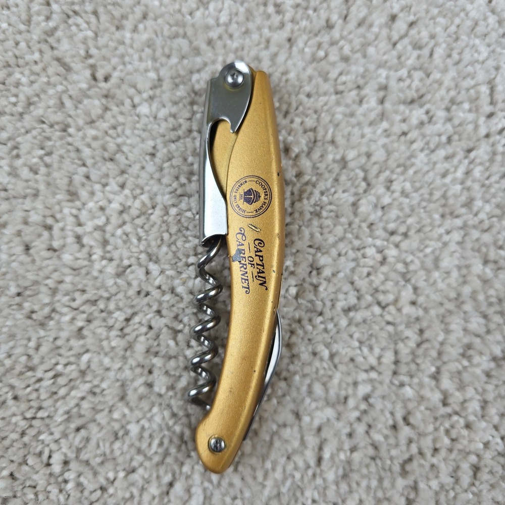 Cooper's Hawk Wine Opener Gold Captain of Cabernet Waiter's Corkscrew